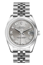 Rolex Datejust 31 Rhodium Roman Dial Stainless Steel Jubilee Ladies Watch 178240